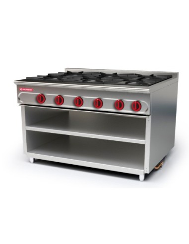 Cocina modular 750 con soporte 6 fuegos