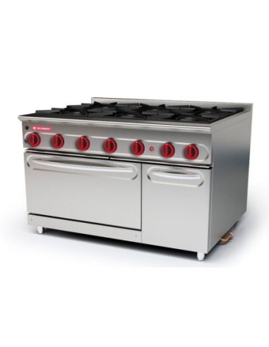 Cocina modular 750 de 6 fuegos + Horno + Gratinador