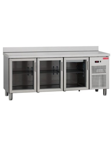 Mesa snack refrigerada 3 puerta cristal