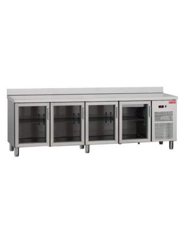 Mesa snack refrigerada 4 puerta cristal